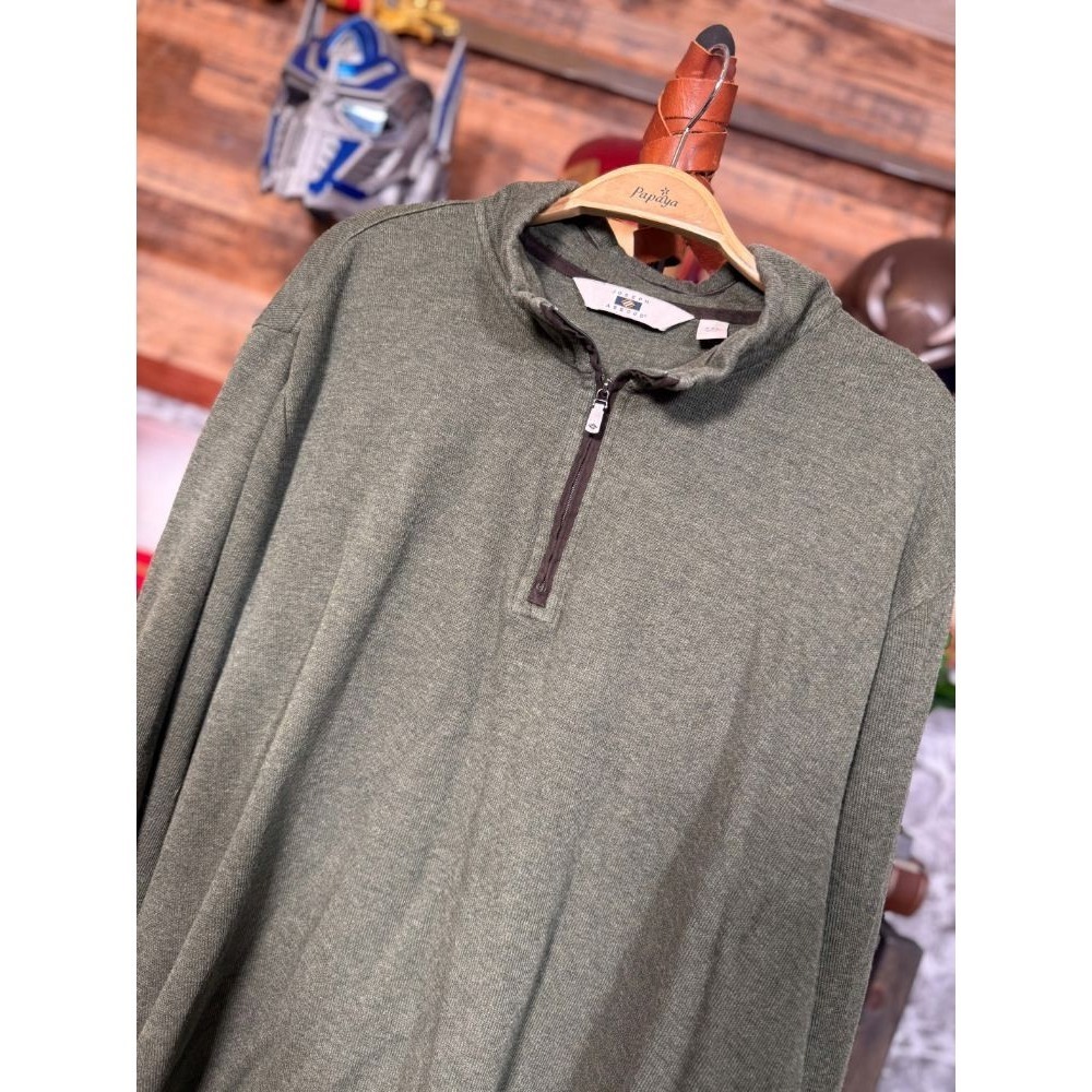 Joseph‎ Abboud Quarter Zip 2XL Olive Green Quarter Zip Pullover Made in India
